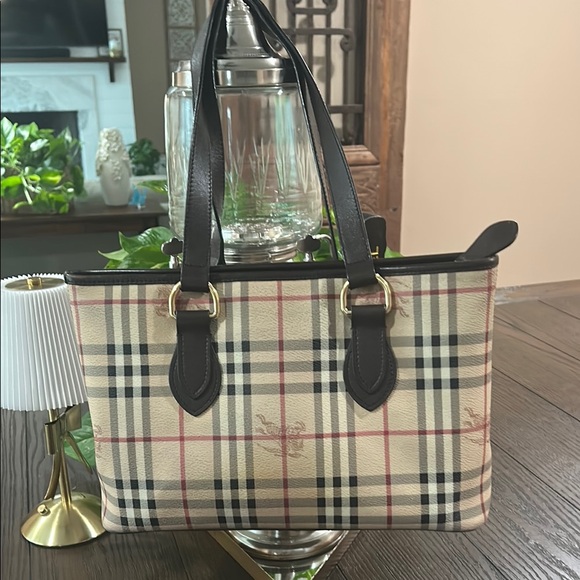 Burberry Handbags - Burberry Authentic Haymarket Tote